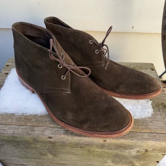 Trask Suede Leather Chukka Dress Shoes Olive Brown Style 30-1836 Size 13M main image 9